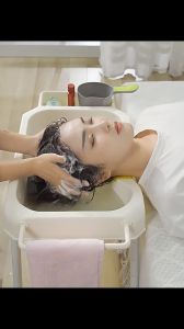 Combo Chậu Gội Đầu Tại Giường Có Chân Và Giá Treo Máy Sấy Tóc Tiện Lợi