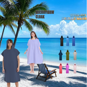 Surf Poncho Towel Quick Dry Absorbent Bathrobe Hood Microfiber Beach Blanket Bath Towel Swimming Wetsuit Beach Drape Adult