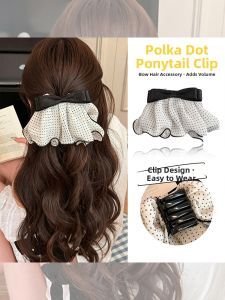 NING ZHOU | Dots Bow Hair Clip Polka Dot and Elegant Style