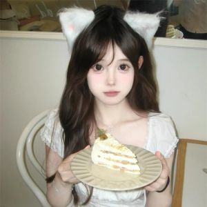 Kẹp Tóc Tai Mèo Màu Trắng Dễ Thương Cho Nữ Phụ Kiện Hóa Trang Halloween Đồ Chơi Cosplay Đồ Trang Trí Tóc Lolita Ngọt Ngào