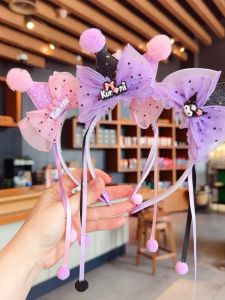 Phụ Kiện Tóc Búp Bê Dễ Thương Cho Bé Gái Kawaii Sparkling Butterfly Knot Headband Phụ Kiện Tóc Hoạt Hình Cho Trẻ Em