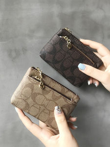 Ultra-Thin Mini Zipper Wallet for Women Fashionable Compact Design Pure Color PVC Material European Style Short Wallet