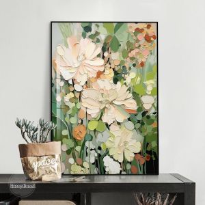 Green Fresh Abstract Nordic Style Living Room Decorative Painting