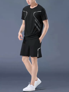 setelan kaos pria distro cepat kering sutra es olahraga premium pria one set korean style