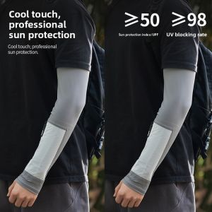 MiiOW | Mens Ice Silk Sleeve Covers Lightweight Outdoor Sports Bicycle UV Protection Arm Covers Summer Thin Model MiiOW Cat Person