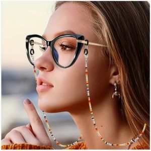 Boho Beaded Glasses Lanyard Strap Adjustable Anti-Slip Fashion Eyewear Retainer for Reading Glasses and Face Masks