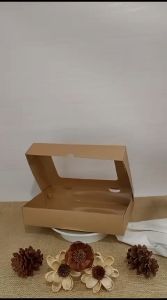 (25 pcs) Dus Donat isi 6 Polos Jendela 27x18x5 Kotak Kemasan Bomboloni Kue Roti Box Donut Grosir