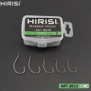 Hirisi 100pcs High Carbon Steel Barbed Fishing Hooks 8015 - Corrosion Resistant Coated Hooks with Storage Box