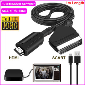 HDMI-Compatible to SCART Cable SCART-HDMI-Compatible Output Video Converter Adapter Compatible with The HDTV DVD Compatible with The Sky Box STB(SCART-HDMI)
