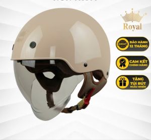 [Miễn phí ship] Mũ bảo hiểm 1/2 royal m239 kính âm màu sữa chính hãng - Mũ bảo hiểm nửa đầu dấu kính royal m239 cao cấp