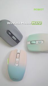 Mouse Wireless ROBOT M370 2.4GHz Silent Klik Optical 3200DPI dengan Receiver USB untuk PC Laptop Original Garansi 1 Tahun
