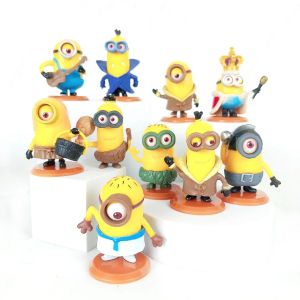 Takara Tomy | kawai Capsule toys 10Pcs/Set Kevin Bob Dave Stuart Otto 3D Eye Despicable Action Figures Classic Toys Xmas Gifts