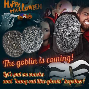 Halloween Skull Mask Punk Steam Half Face Mask Skinny Mask Of Gloomy Horror Props