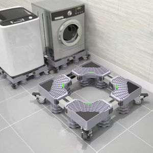 Heavy Duty Washing Machine & Refrigerator Stand Base With Wheels Anti Vibrate Base Bracket Adjustable Appliances Base For Dryer Dishwasher Fridge 洗衣机支架/冰箱底座