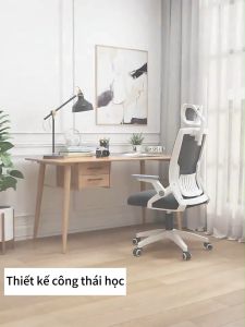 Ghế làm việc thoải mái thư thái Tựa lưng kèm gối tựa đầu 360 độ có thể điều chỉnh độ cao Có bánh xe di chuyển