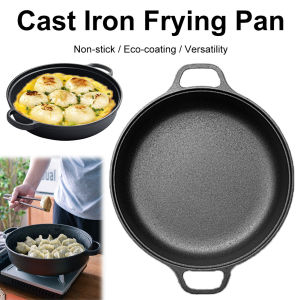 8.7/9.8/11/11.8inch Cast Iron Skillet Pre-Seasoned Frying Pan Baking Tray for Bread Baking Outdoor Cooking Camping