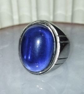 Cincin Batu King Sapphire Blue Oval