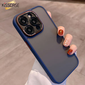 KISSCASE For iPhone15ProMax Leica Metal Lens Frame Matte Case Phone Shell Skin Feeling Frost Apple iPhone 15 14 13 12 11 Lycra Matte Protective Sleeve Cover