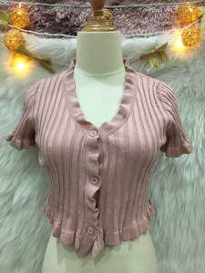 Áo Khoác Len Croptop 2 hand - Size S(#A160)