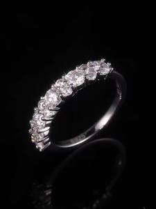 APIR Half Eternal Moissanite Ring 925 Sterling Silver for Women Wedding Anniversary Rings VVS1 Diamond Band Bridal Jewelry Gift