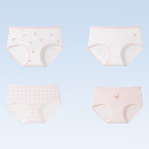 Miiow | Girls Cotton Underwear Summer Thin Breathable Antibacterial Triangle Shorts Comfortable Seamless Innerwear For Middle And Large Children