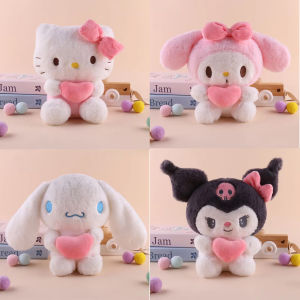 Sanrio | Hot Sanrio Hello Kitty Kuromi Pillow KT Plush Toy Girls Soft Stuffed Animal Toys Heart My Melody Cinnamoroll Stuff Doll Gifts/