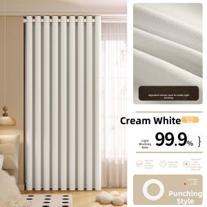 SHULIAN | Antibacterial Total Blackout Soundproof Easy-Install Rod Curtains Sunscreen Heat Insulation