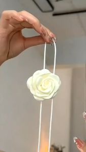 Fashion Clavicle Chain Retro Black Rose Flower Necklace Female Laced-Up Necklace Clavicle Chain