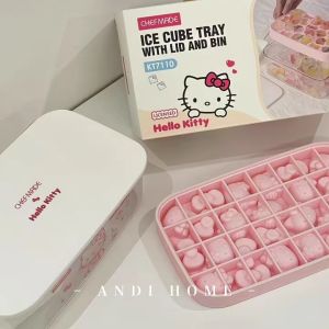 HelloKitty Silicone Ice Tray Cat Shaped Home Use Food Grade Large Capacity Ice Cube Maker Kitchen Cooking Utensils Ice Mold