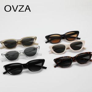 OVZA 2023 New Fashion Narrow Eyeglasses Women Cat Eye Eyeglasses Male UV400 Classic Punk Style S1072