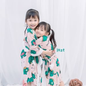 Kimono Handuk Anak S - XXL / 2 - 15 Tahun / Edisi Buaya Lucu / Jubah Mandi Anak - Millieshop