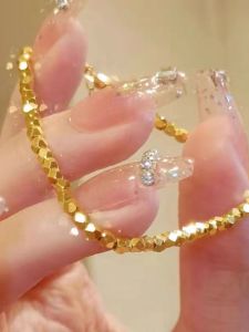 New 24K Gold Plated Bracelet Womens 999 Pure Gold Sparkling Silver Fragments Dance Party Bright Fake Jewelry Fashion Accessory