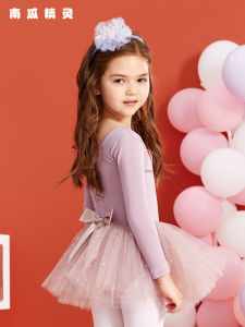 เด็ก Dancewear แขนยาวฤดูใบไม้ร่วง Tutu กระโปรงสําหรับสาวบัลเล่ต์เต้นรําเครื่องแต่งกายผ้าฝ้ายฟักทอง Elf ยี่ห้อ