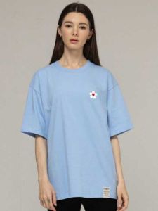 เสื้อยืดคอกลมแขนสั้นผ้าฝ้ายแท้พิมพ์ลายดอกไม้สไตล์ย้อนยุคสำหรับผู้ชายและผู้หญิง ทรงหลวม ลำลอง ฤดูร้อน 2023