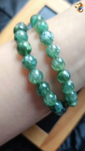 Collection Grade Green Emeralds Mica Lepidolite Bracelet