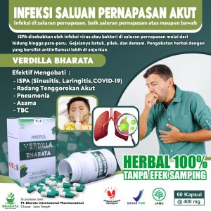 Obat Infeksi Saluran Pernapasan ( ISPA ) Herbal Paling Ampuh VERDILLA BHARATA Terpercaya Bharata Herbal Original