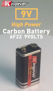 Kingever 100% Original 9V/6F22 High Power 2pcs/Pack Extra Heavy Duty Battery Black Diamond Series