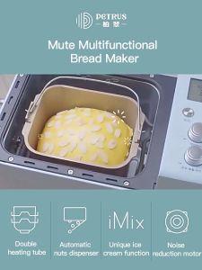 Petrus Bread Maker Machine 24 Programmable Menu 2.0lb Automatic Multi-function Bread Machine With Automatic Nuts Dispenser1 Year Warranty PE9709