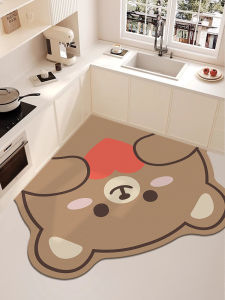 Heart Bear Kitchen Special Mat Easy to Clean No Wash Anti Slip Waterproof Door Carpet Popular Model PVC Material Modern Simple Style