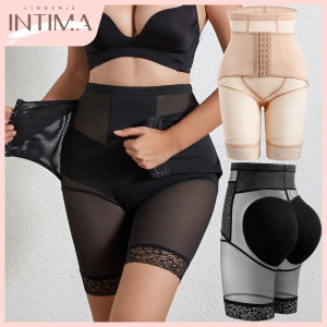 INTIMA Plus Size Underpant Women Butt Lifter Shapewear Slim Waist Trainer Body Shaper Padded Fake Buttock Hip Enhancer High Waist Tummy Control Push Up Fake Ass Pads Underwear Panties Safety Pants