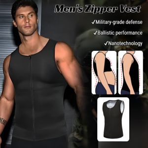 Man Corset Vest Male Waist Slimming Vest Mens Anti-Theft Zippered Vest Sports Undershirt