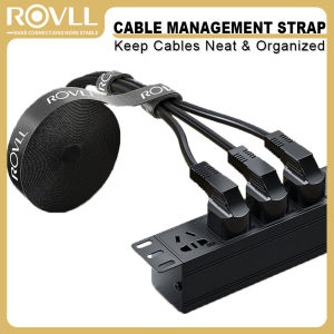 ROVLL Hook and Loop Cable Ties Reusable Cable Organizer Wire Management Strap Cord Holder for USB Cable iPhone Samsung