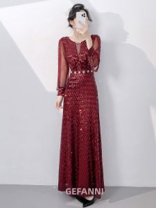 Elegant Designer Evening Dress Wine Red