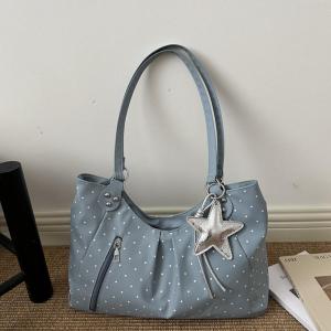 2026 Large Capacity Vintage PU Tote Bag for Student Casual Shoulder Wear