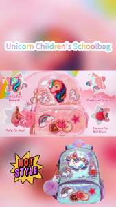 Unicorn backpack Glitter backpack for kids Cartoon backpack Sparkly unicorn backpack✨Backpack with side pocket Large capacity Rich Cartoon Elements Best birthday gift