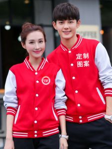 ปรับแต่งฤดูใบไม้ผลิฤดูใบไม้ร่วงชุดเบสบอลเสื้อผ้าทํางานสําหรับครูหนาพิมพ์โลโก้สั้นแจ๊กเก็ตสลิมฟิตแขนยาวคอกลม