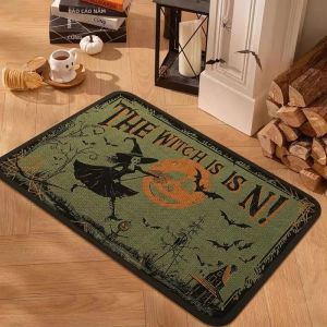 Thảm Chùi Chân Halloween VIKAMA Boo Ghost Pumpkin Chất Liệu Polyester Bền Chống Trơn Trượt Dùng Trang Trí Lối Vào Nhà Hiên Nhà Mùa Thu Ma Quái.
