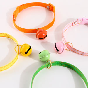 Phụ Kiện Vòng Cổ Phụ Kiện Cho Thú Cưng Denim Màu Trơn Có Chuông Vòng Cổ Điều Chỉnh Được Chó Mèo Thời Trang Sặc Sỡ