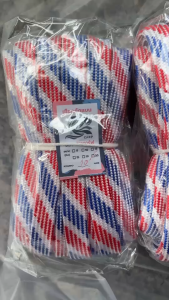 เชือกแบน-สายสิญน์ตราปลาคาร์ฟ (ลายธงชาติไทยยกม้วน) สีแดงขาวน้ำเงิน อเนกประสงค์ รัดมัดของ ท้ายรถ CARP