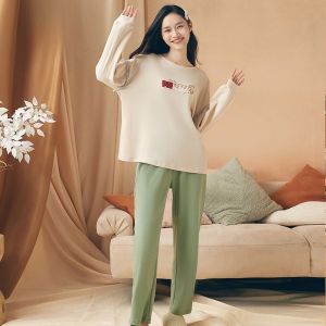 LUNILAI | Lunilai Pure Cotton Sleepwear Womens Loose Long Sleeve Home Clothes Set Comfortable Breathable Casual Style Autumn New Arrival